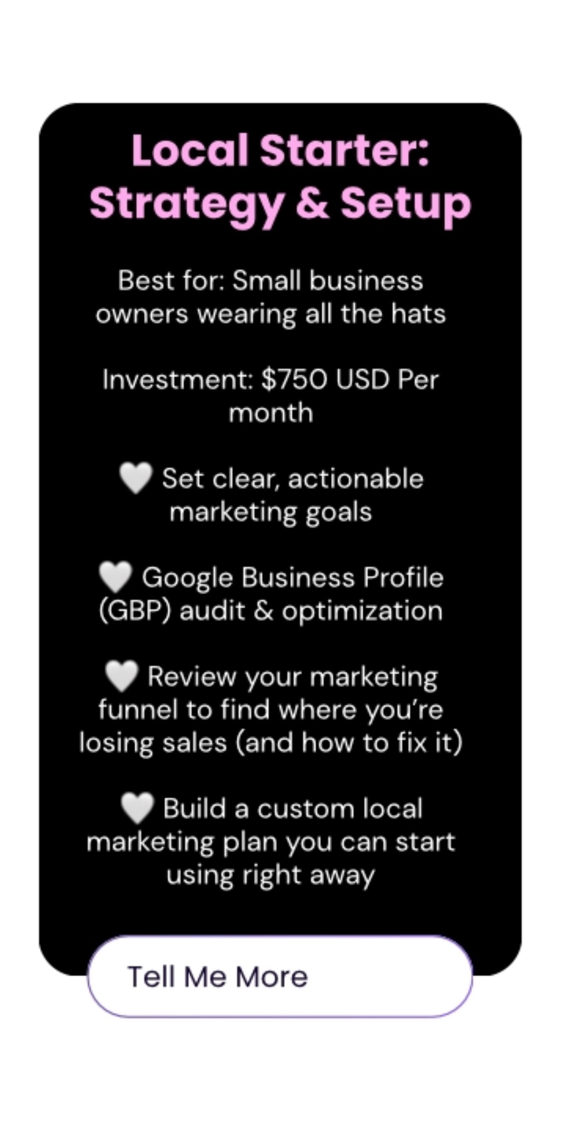 Local Starter – Strategy & Setup